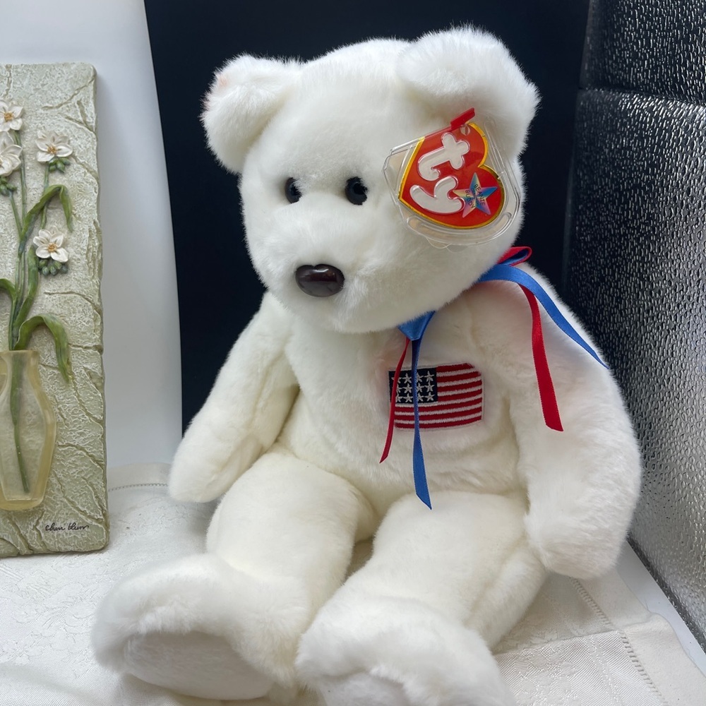 Ty Beanie Buddies Libearty Bear Large 14” Plush USA Flag America 250 4th ofJuly